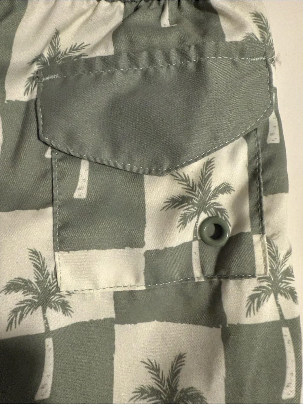 Tommy Bahamas Toddler Palm Print Rashguard Swimsuit Set‎ boys 18M - White & Sage